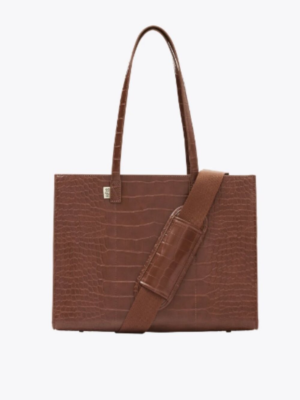 Béis The Work Tote in Maple Croc NWT
